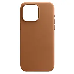 Кожаный чехол-панель для Apple iPhone 15 Pro Max, FAKE Leather Case, коричневый, искусственная кожа, премиальный, противоударный, защита всего корпуса, с мягкой подкладкой, поддержка MagSafe и беспроводной зарядки, ArmorStandart (ARM76306)