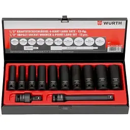 Набір головок торцевих Wurth ударних подовжених 1/2IN-SET-LONG-12 12 шт. (0714900200)