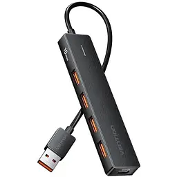 Концентратор Vention USB to 4xUSB 3.2 Gen2 + USB-C 10Gbps 0.15m black (CHOBB)