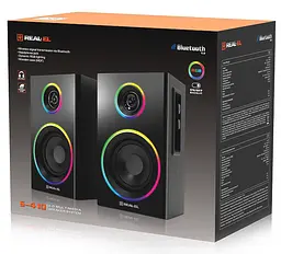Компьютерные колонки 2.0 REAL-EL RS410 12Вт RGB Bluetooth Black - мініатюра 10