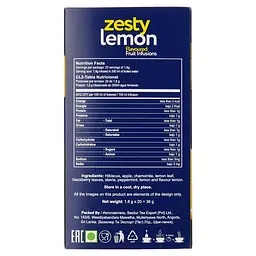 Суміш фруктово-рослинна Kingsleaf Zesty Lemon Пікантний лимон 36 г (20 шт. х 1.8 г) - мініатюра 2