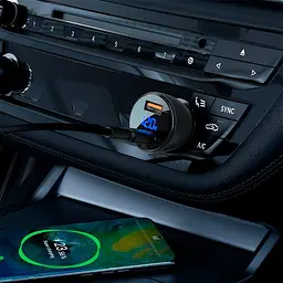 Адаптер - зарядний пристрій автомобільний AceFast B7 metal з дисплеєм 45 W 5 A чорний - мініатюра 5