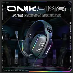 Навушники Onikuma геймерські дротові X-12 Pro з мікрофоном та RGB підсвіткою ігрова гарнітура для ПК - мініатюра 2
