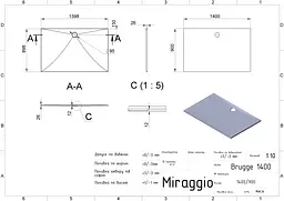 Душовий піддон Miraggio Brugge 1400 mirastone gray 00001 002 Сірий - мініатюра 5