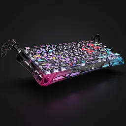 GravaStar Клавіатура механічна Mercury V75 Pro 80keys, Magnetic Jade Gaming, 8K, USB-A, RGB, Neon Graffiti - мініатюра 7