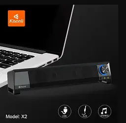 Комп'ютерна колонка Kisonli X2 Black - мініатюра 3