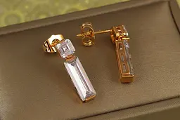 Сережки гвоздики Xuping Jewelry підвіска Хола 2,2 см золотисті - мініатюра 2