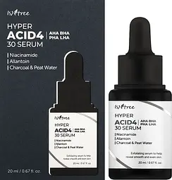 Сироватка-пілінг змивна на основі кислот 20 мл Isntree Hyper Acid 4 AHA BHA PHA LHA 30 Serum - мініатюра 2