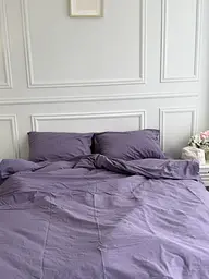 Постільна білизна полуторна Dushka Home Варена бавовна преміум 21716 160х215 см лавандова - мініатюра 2