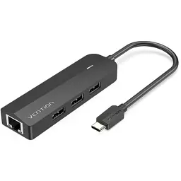 Хаб Vention Type-C to USB 2.0*3/RJ45/Micro-B TGOBB