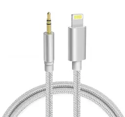 Кабель AUX Lightning-TRS Audio 3.5мм Male/Male 1м Silver