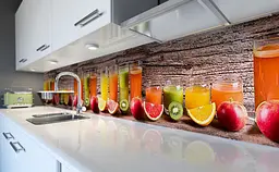 Кухонний фартух Смузі вінілова наклейка для кухні ПВХ цитруси Фрукти Помаранчевий 60х200 см Happy Pocket Z181348 - мініатюра 2