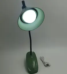 LED-лампа 4 W сенсорна світлодіодна гнучка 28 см настільна на прищіпці акумуляторна WinBoss YD03 зелена - мініатюра 2