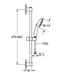 Душовий гарнітур Grohe Tempesta 3 режими струменя 110 27794003, Хром - мініатюра 4