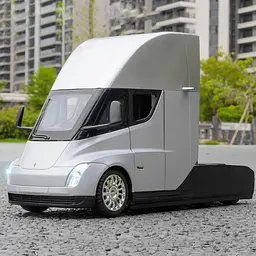 Колекційна металева модель вантажівки Автопром Tesla Semi Truck із зарядною станцією, інерцією, світлом та звуком 1:24 - мініатюра 6
