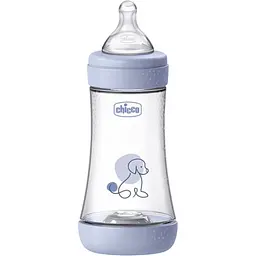 Пляшка для годування Chicco Perfect 5 пластикова із силіконовою соскою 2+ місяці блакитний 240 мл (20223.22.40)