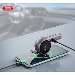 Автомобільний зарядний пристрій XO CC65 2-in-1 with Retractable Car Charger Фіолетовий - мініатюра 4