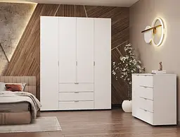 Шафа розпашна для одягу Doros Гелар Білий 4 ДСП 155х49,5х203,4 (80397642) - мініатюра 5