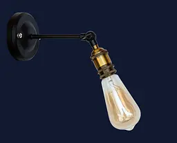 Бра настінне Levistella 752WC1402-1, E27, 60W, чорний метал, золотий патрон, сучасний стиль для дому - мініатюра 2