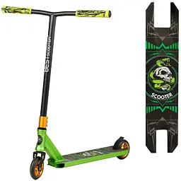 Самокат трюковий Best Scooter 71.5х13х55 см Чорно-зелений 000254851