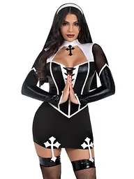 Костюм черниці Leg Avenue Holy Hottie Dress S - мініатюра 1