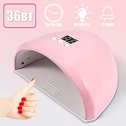 Лампа для сушіння нігтів манікюру та педикюру Beauty Nail Led Lamp 258FD компактна з UV світлом на 36w - мініатюра 2