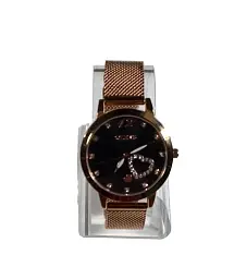Жіночий годинник OLEVS Rose Gold Hearts 5189L з сіткою з дорогоцінного каміння та нержавіючою сталлю WR з новим акумулятором - мініатюра 3