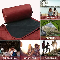 Плюшеве покривало похідне флісове укривало плед із чохлом камуфляж 200*140 см Solve KT7000908 - мініатюра 5