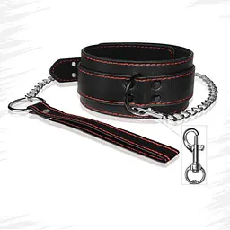 Нашийник з повідком - Bondage Fetish Collar And Leash Set - мініатюра 6