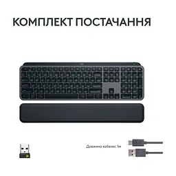 Клавіатура Logitech MX Keys S Plus Palmrest Wireless UA Graphite (920-011589) - мініатюра 10