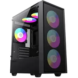 Корпус GameMax Storm чорний, без БЖ, Mini Tower, Micro ATX, 2хUSB 2.0, 1хUSB 3.0, 1x120mm FAN, 380x200x450 мм, 0.8 мм
