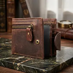 Тонкий чоловічий матовий портмоне 20239 Vintage коричневий - мініатюра 4
