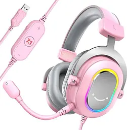 Игровая гарнитура Fifine H6P RGB USB Pink (H6P) - миниатюра 3
