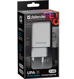 Зарядний пристрій 3xUSB 37W 3.1A білий UPA-31 Defender - мініатюра 6