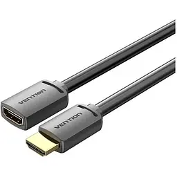 Кабель мультимедійний HDMI M to HDMI F 0.5m 4K60Hz black Vention (AHCBD)
