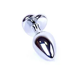 Анальна пробка із кристалом B-Series Jewellery Silver Heart PLUG Red, 7х2.7 см, червоний - мініатюра 3