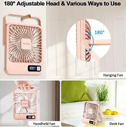 Настільний міні вентилятор акумуляторний ручний портативний Квадратний Desktop stand fan на акумуляторі - мініатюра 6