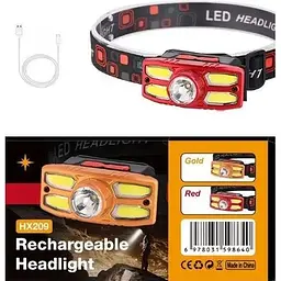 Налобний ліхтар Bailong Headlight HX-209 XPE+COB LED акумуляторний універсальний - мініатюра 7