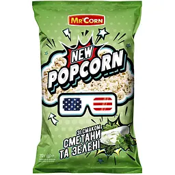 Попкорн Mr'Corn зі смаком сметани та зелені 70 г