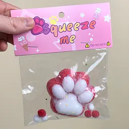 Сквіш антістрес UFT Squish Cat Paw Fluffy 7 Пухнаста лапка Red  - мініатюра 2