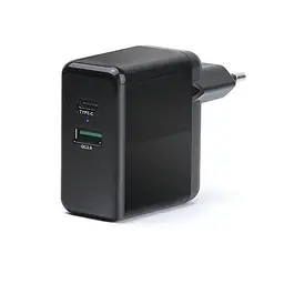 Мережевий зарядний пристрій REAL-EL CH-350 QC3.0 (2USB, 3A) Black (EL123160017)
