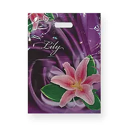 Пакет із прорізною ручкою ламінований "Lily" (30х40) 50 шт.