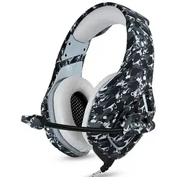Дротові ігрові навушники Onikuma Gaming K1-B, 3.5mm, 2.2m, Camouflage-Grey