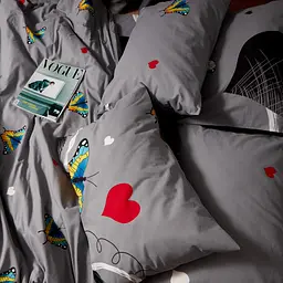 Комплект постільної білизни Moon&Star Бязь Gold Люкс Butterfly Love євро 200х220 наволочки 4х50х70 - мініатюра 7