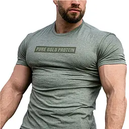 Футболка Pure Gold Protein поло р.XL сіро-зелена