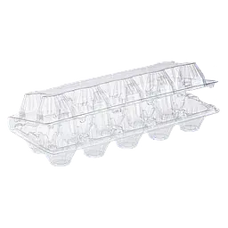 Упаковка для курячих яєць XXL, 10 комірок, 50 шт, форма прямокутна, колір прозорий, ПЕТ для зберігання і транспортування - мініатюра 3