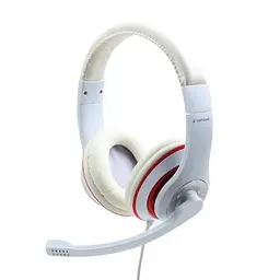 Навушники MHS-03, White/Red Gembird teh0023895