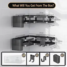 Кутові полиці для ванної Corner Shower Caddy ∙ Компактне та зручне зберігання аксесуарів Corner Shower Caddy - мініатюра 2