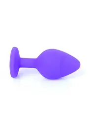 Силіконова анальна пробка з кристалом Boss Jewellery Purple Medium Red Diamond 8 см (червоний) - мініатюра 6