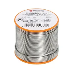 Припій для електронних компонентів Wurth NR10 SN60/PB40, 1 мм 250 г (0987107)